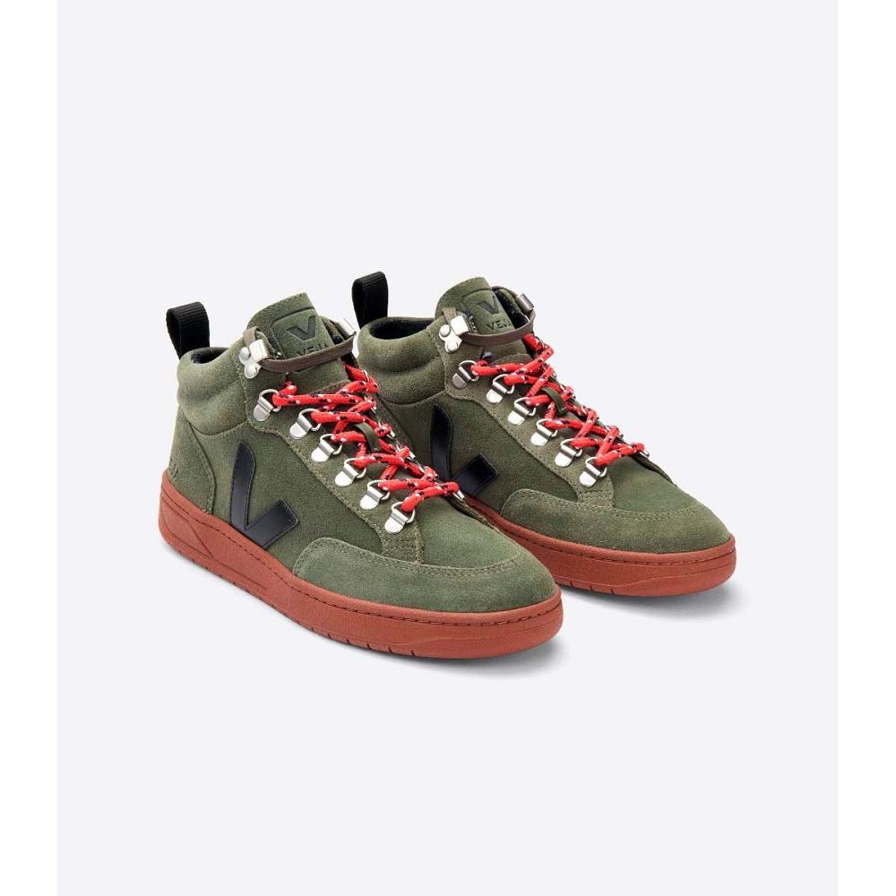 Veja RORAIMA SUEDE Women's High Tops Olive | CA 364DFM